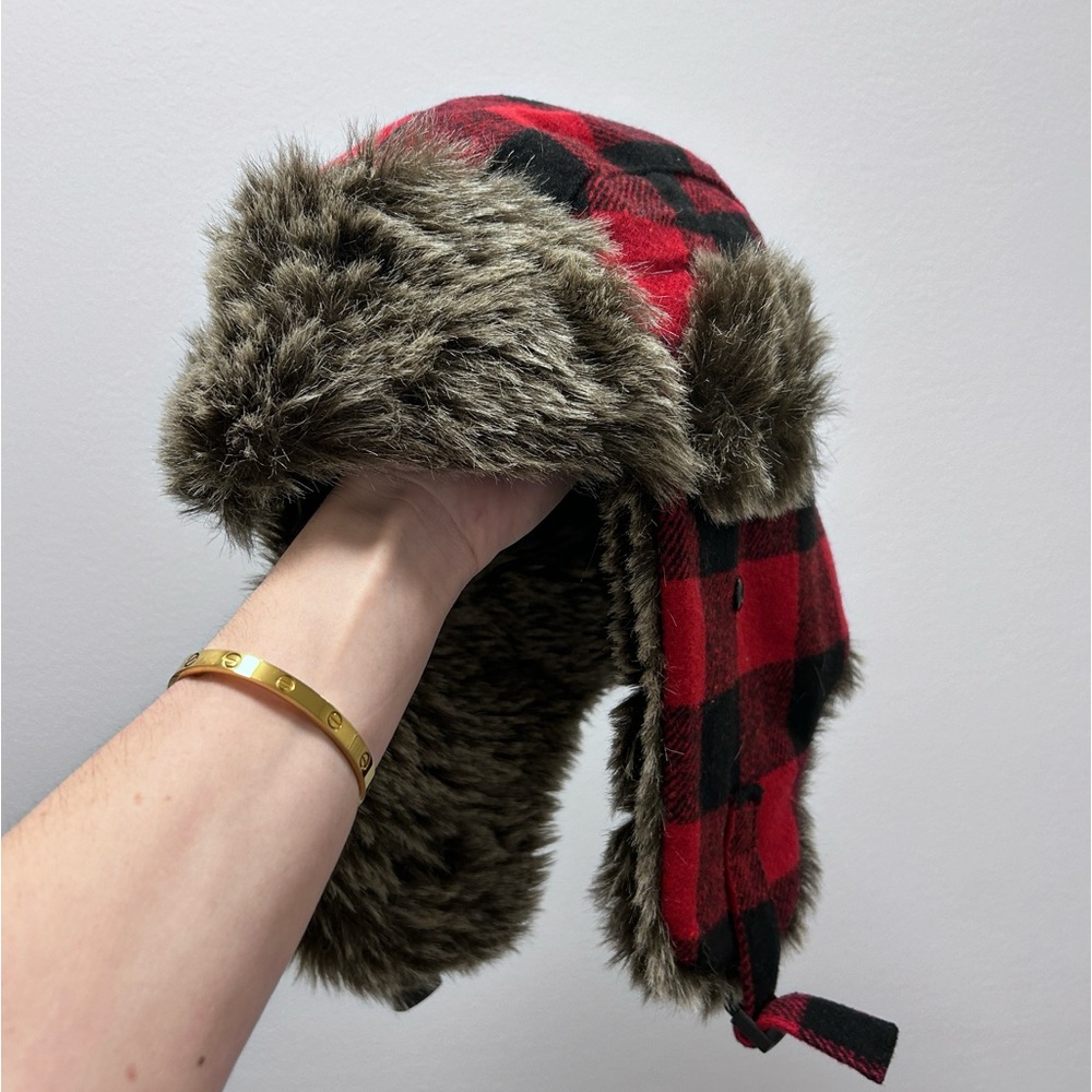Plaid Furry Hat